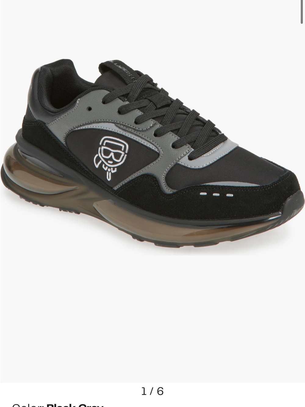 Karl Lagerfeld Black & Gray Men's Trainer with Logo Accent